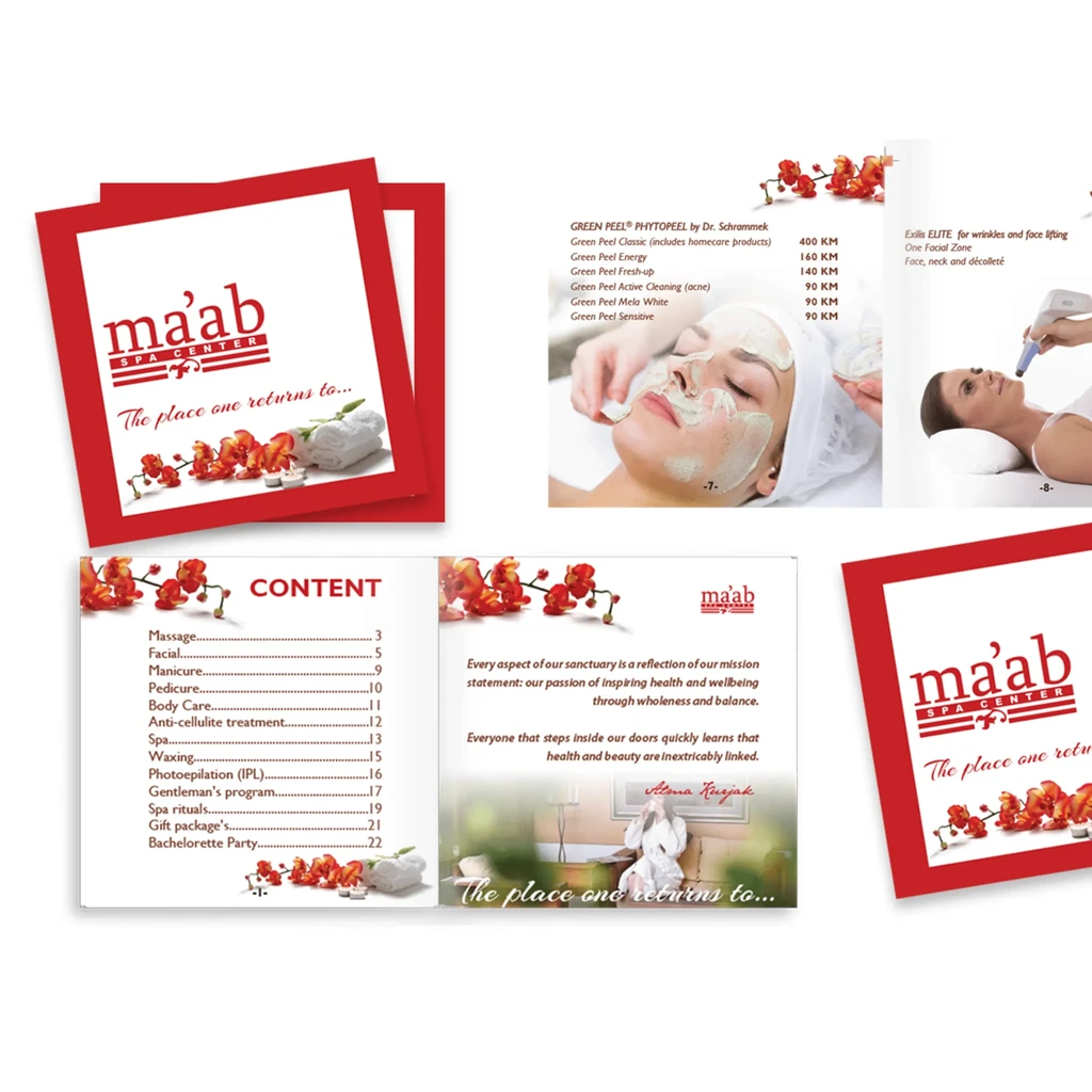 Ma'ab Spa Center brochure spreads